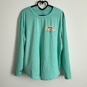 Lauren James Teal Graphic Long Sleeve Sun Guard Shirt Size L